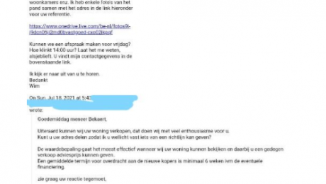 Er zijn fishing-mails in omloop die gestuurd worden aan makelaars afkoms